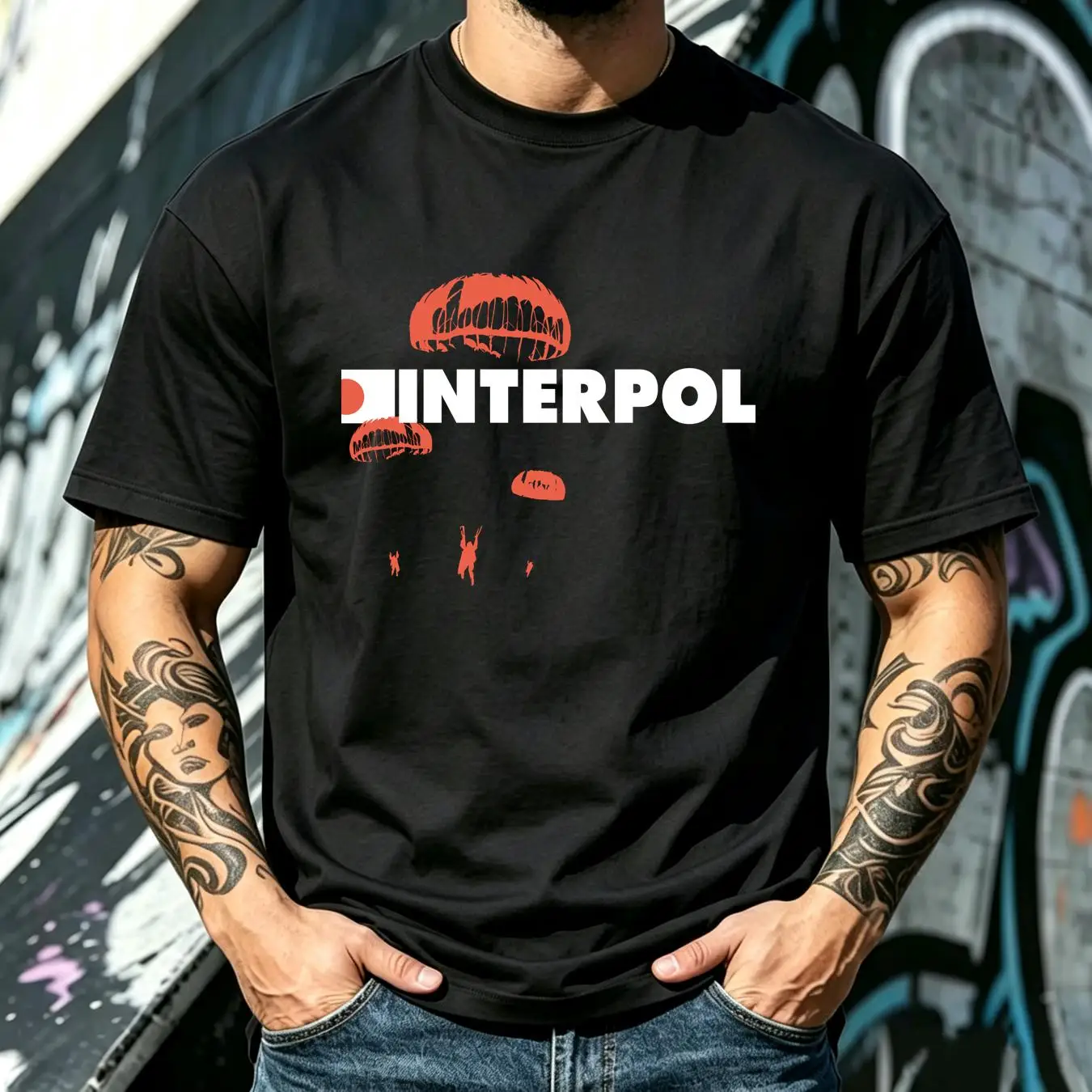 washed T Shirt Interpol band r - Streetwear Brand Vintage ulasan dan harga