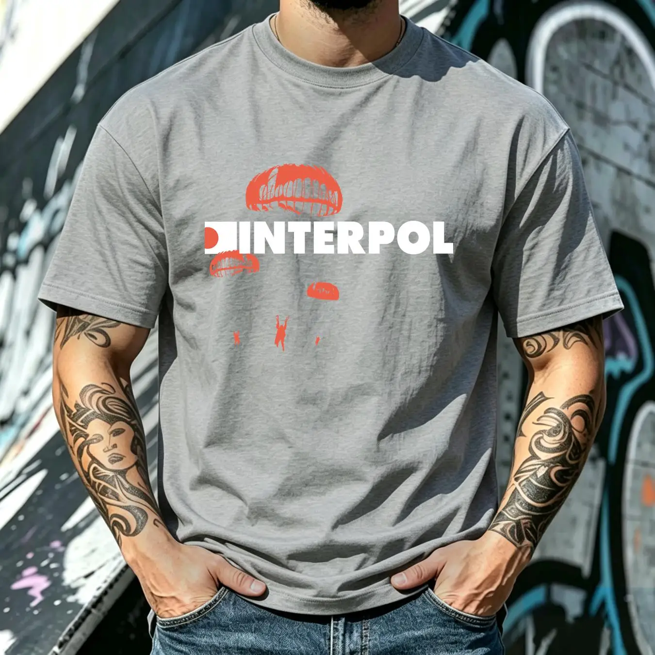 washed T Shirt Interpol band r - Streetwear Brand Vintage ulasan dan harga